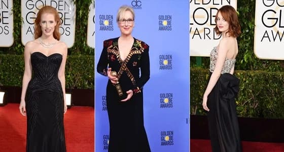 جميلات السينما تعلن الاحتجاج على التحرش بفساتين سوداء في " جولدن جلوب "