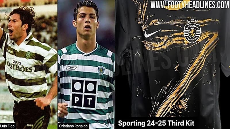 سبورتنغ لشبونة يصمم قميصه تكريمًا لـ رونالدو وفيغو