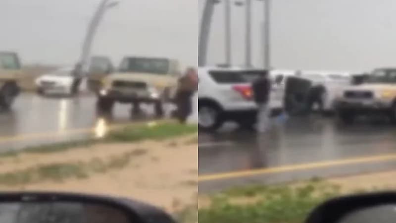 بالفيديو.. القبض على قائد مركبة تحمل القات المخدر وعدة أشخاص في جازان