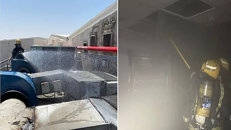 إخماد حريق في مطعم بينبع