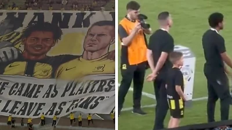 ردة فعل رومارنيهو وغروهي بعد رؤية بنر جماهير الاتحاد المقدم لهما .. فيديو