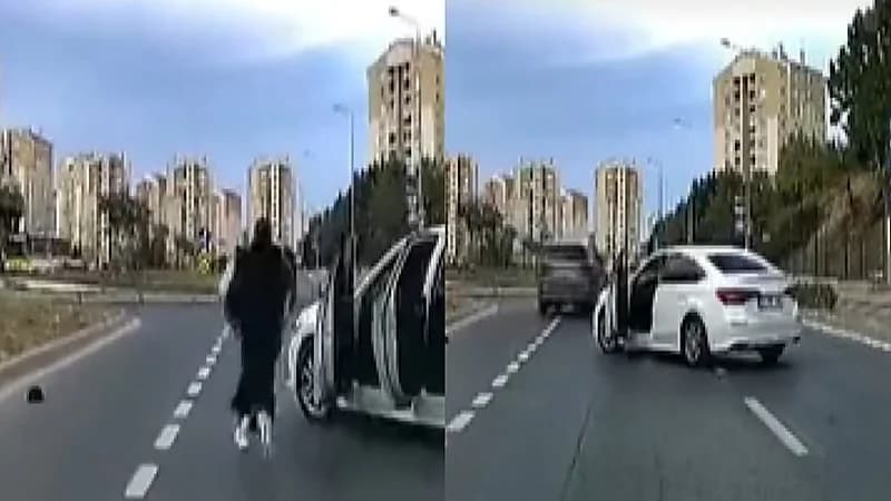 امرأة تتعرض لموقف مرعب برفقة رضيعها على أحد طرق اسطنبول.. فيديو