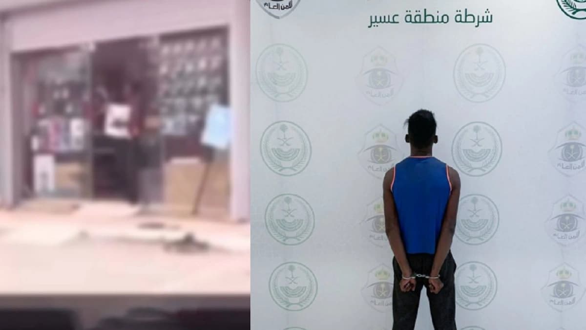 القبض على شخص سرق محلا تجاريا في محايل.. فيديو