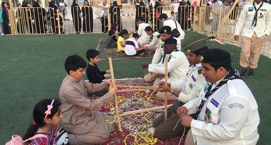 بالصور.. ركن لكشافة التعليم بالجنادرية يتحول لمدرسة لتعليم المهارات وتنمية الشخصية