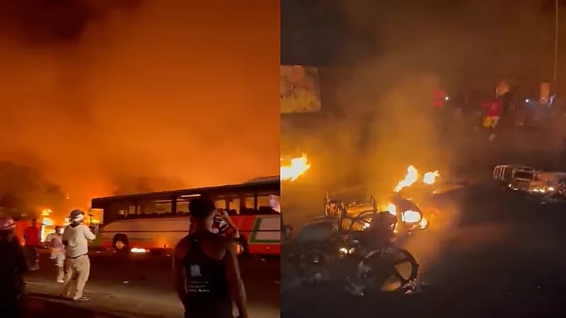 بالفيديو.. 100 قتيلًا في انفجار ناقلة وقود بسيراليون