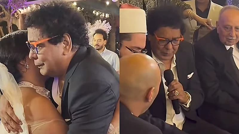 محمد منير يشهد عقد قران ابنة شقيقه وسط فرحة الأهل والأقارب.. فيديو