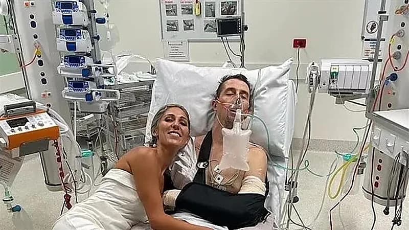 بالفيديو.. حفل زفاف ينتهي بدخول الزوج المستشفى