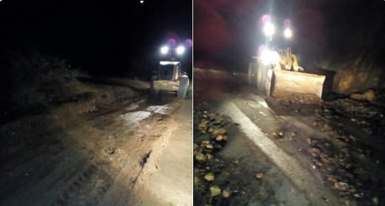 شاهد.. بلدية هروب تفتح الطرق المغلقة عقب الأمطار
