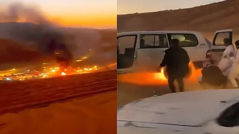 "تطعيس" ينتهي باحتراق سيارة في الثمامة