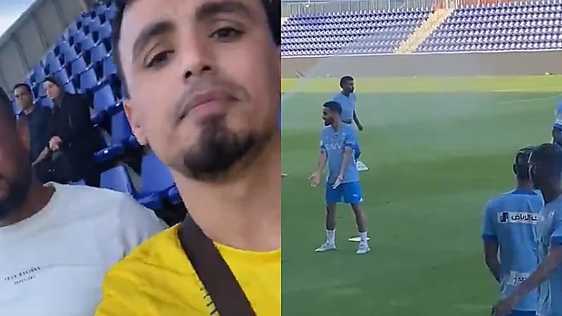 ‎مشجع نصراوي يستفز علي البليهي بـ رونالدو خلال تدريباته .. فيديو