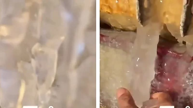 لحظة تجمد المياه في طريف.. فيديو