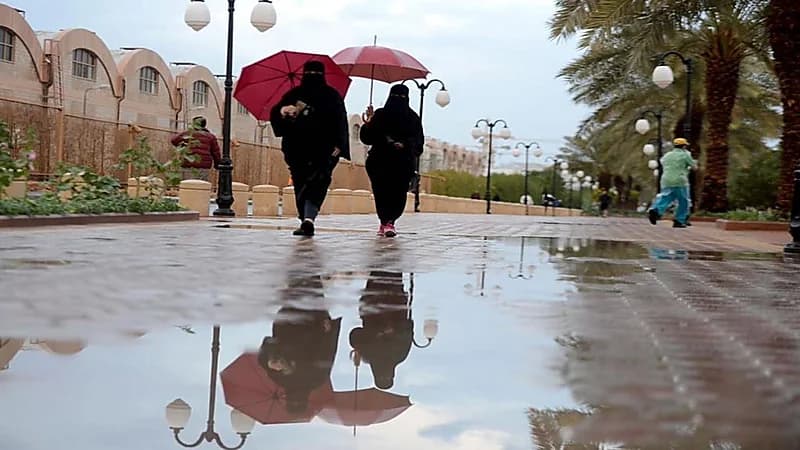 فيديو..هطول أمطار قوية على الخرج