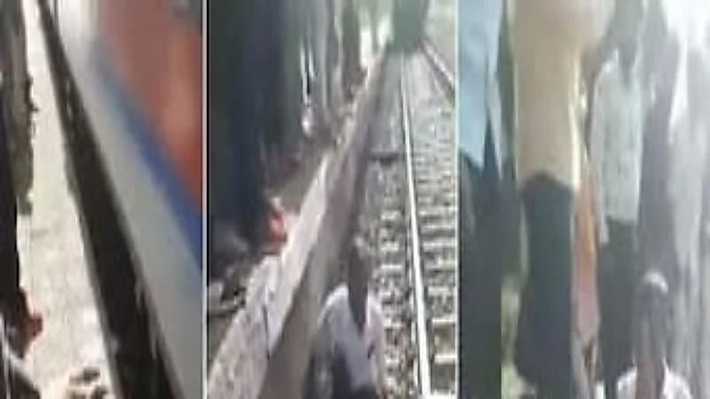 بالفيديو.. نجاة رجل بعد مرور قطار فوق جسده