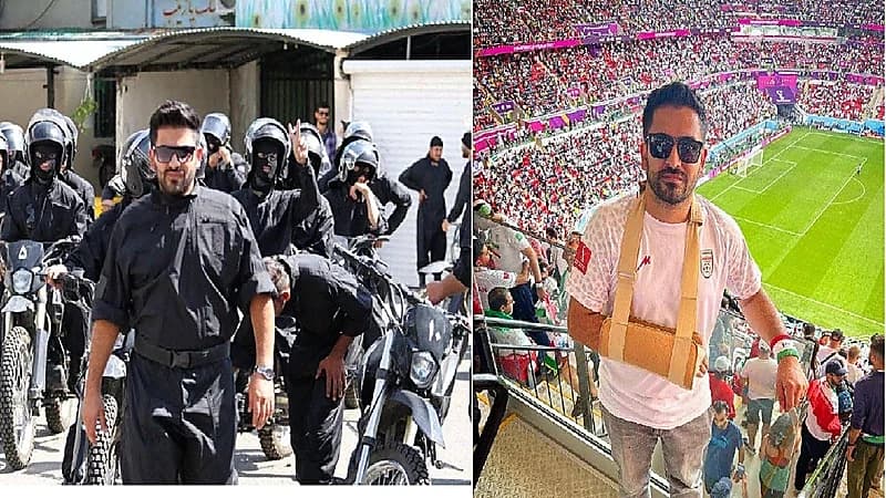 ظهور ضابط من القوات الخاصة الإيرانية في مدرجات مونديال قطر