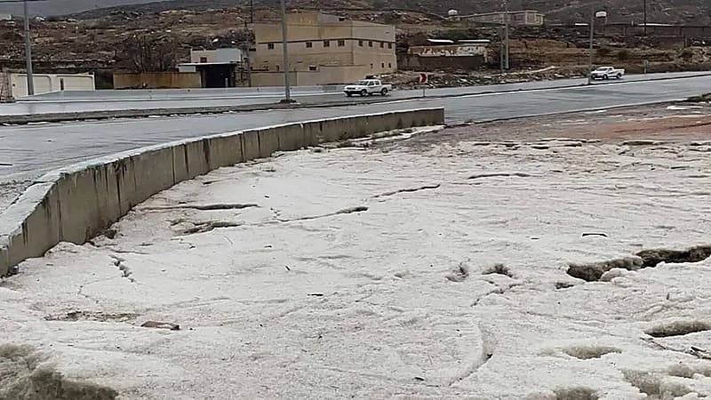 فيديو..عاصفة بردية استثنائية في بللحمر