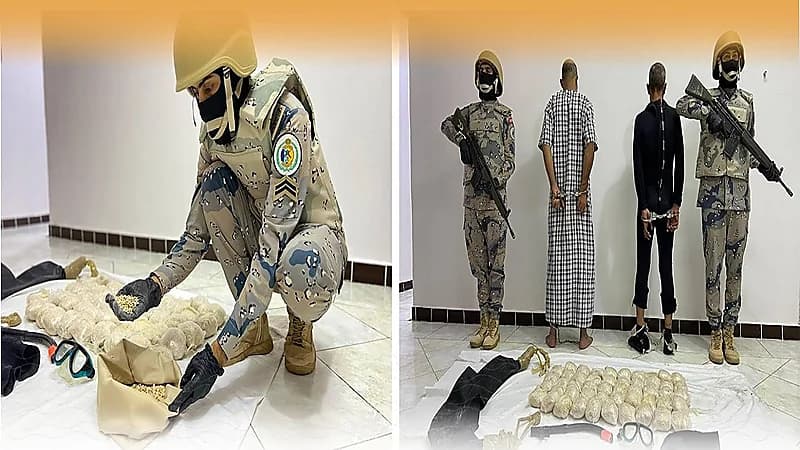 إحباط محاولات تهريب 91 طنًا من نبات القات المخدر وطن و13.6 كيلوجرامًا من الحشيش