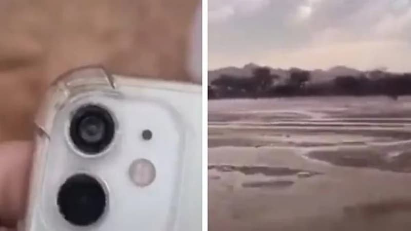 شاهد.. لحظة تعرض مواطن لصاعقة أثناء تصويره للأمطار