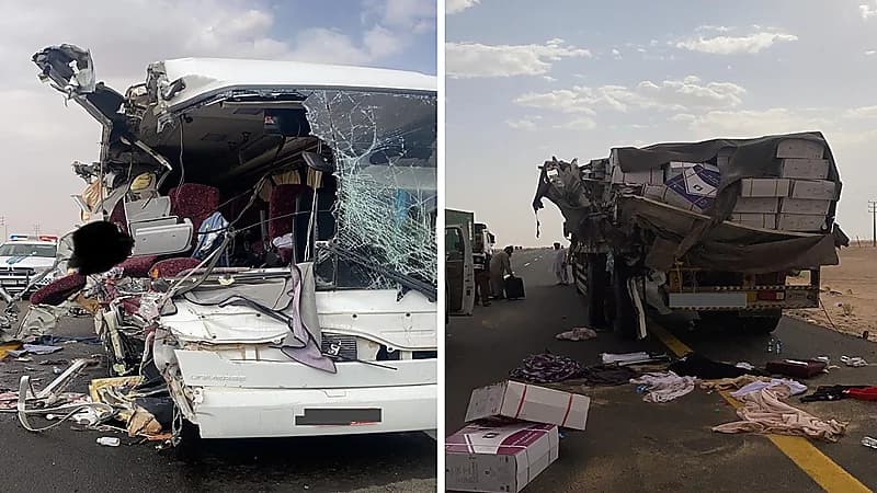 بالصور.. متوفين ومصابين في حادث اصطدام مروع بطريق الطائف الرياض