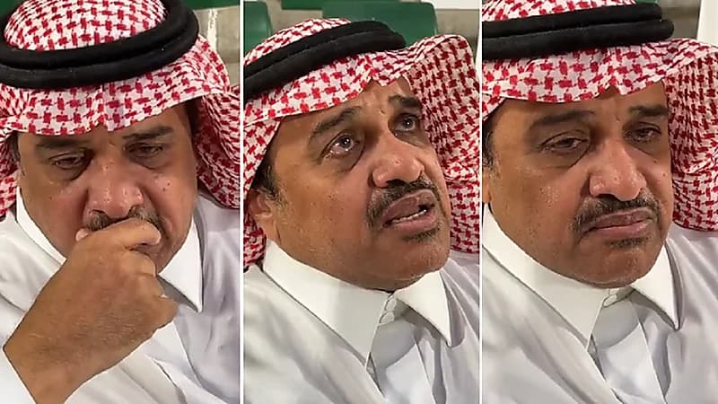 بالفيديو.. المعلق غازي صدقة يبكي بعد دخوله لمقر الأهلي