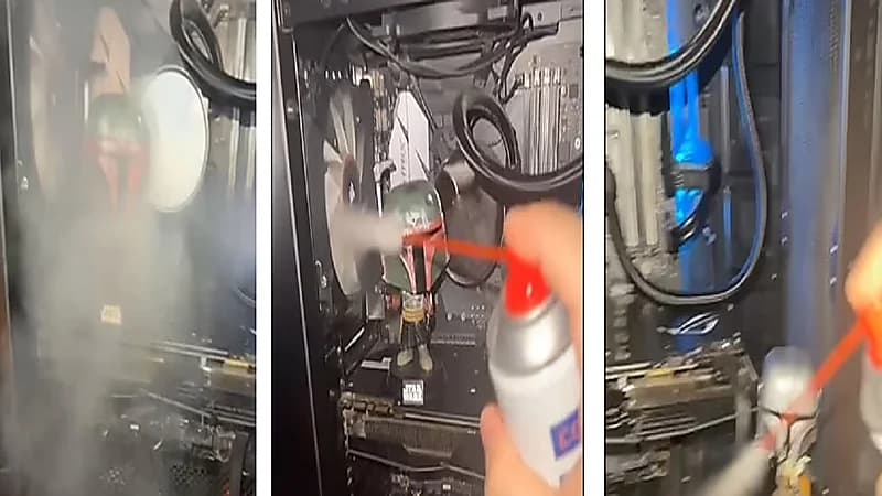 بالصور.. جهاز كمبيوتر ينفجر فجأة في وجه شاب