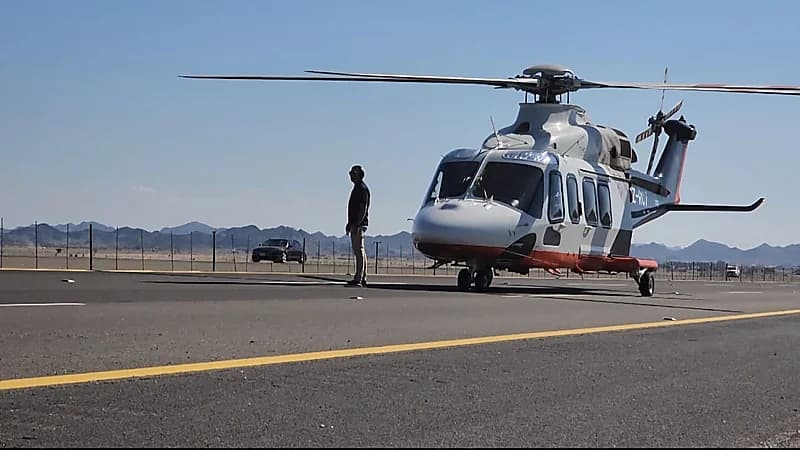 الإسعاف الجوي ينقل مصابا في حادث تصادم بمنتزه البيضاء البري