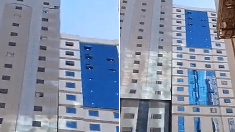 شاهد.. ميل عمارة على أخرى في الحفائر والدفاع المدني يتدخل