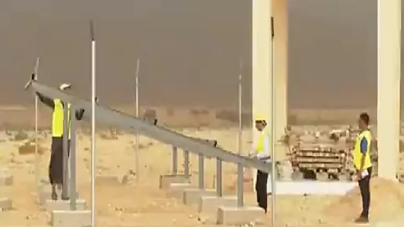 بالفيديو.. أعمال إنشائية مستمرة لتوفير المياه النقية لسكان مدينة "حصوين" اليمنية