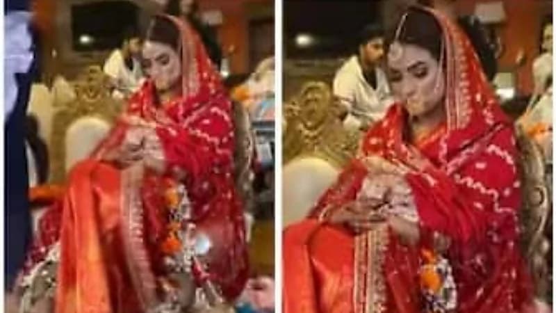 شاهد.. عروس هندية تنام في حفل زفافها