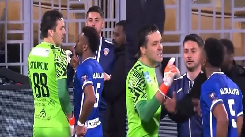 شاهد..مشادة بين البليهي وحارس الفيحاء