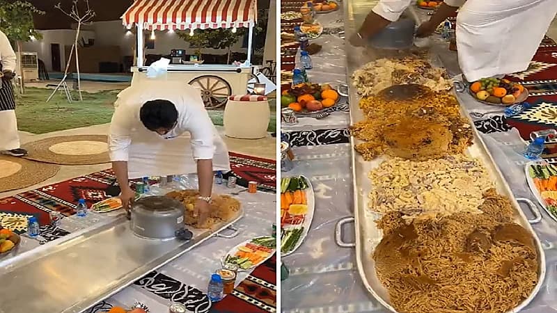 بالفيديو.. مواطن يقدم الطعام لضيوفه بطريقة غريبة