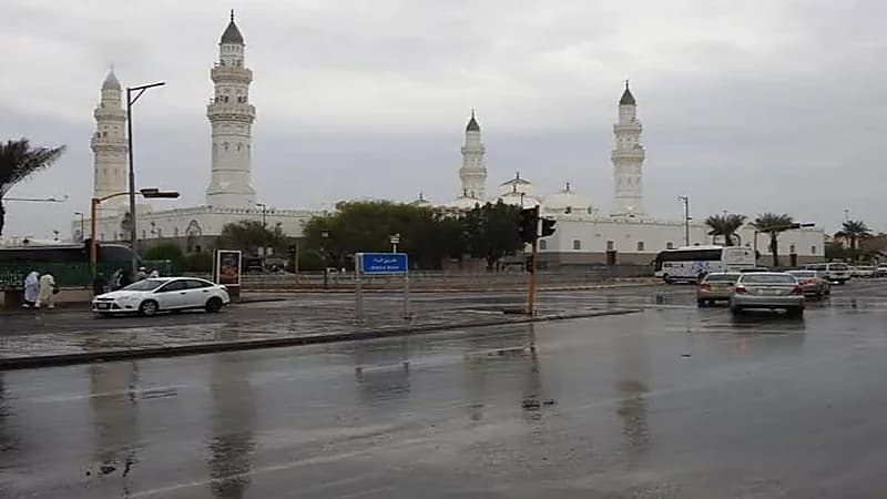 هطول الأمطار على المدينة المنورة