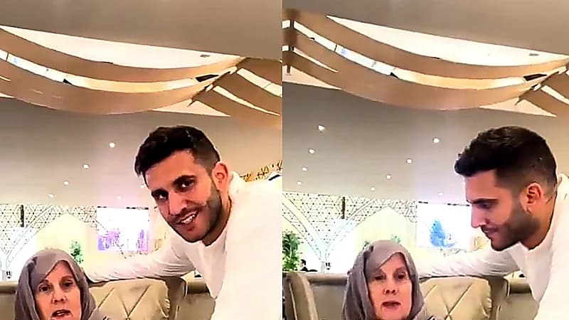 مقطع عفوي لسعود القحطاني برفقة خالته البريطانية .. فيديو