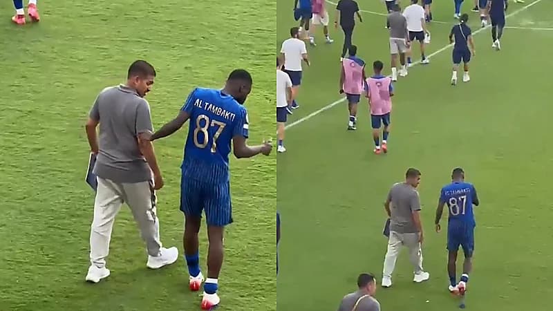 تمبكتي يغادر الملعب متأثرًا بالإصابة  .. فيديو