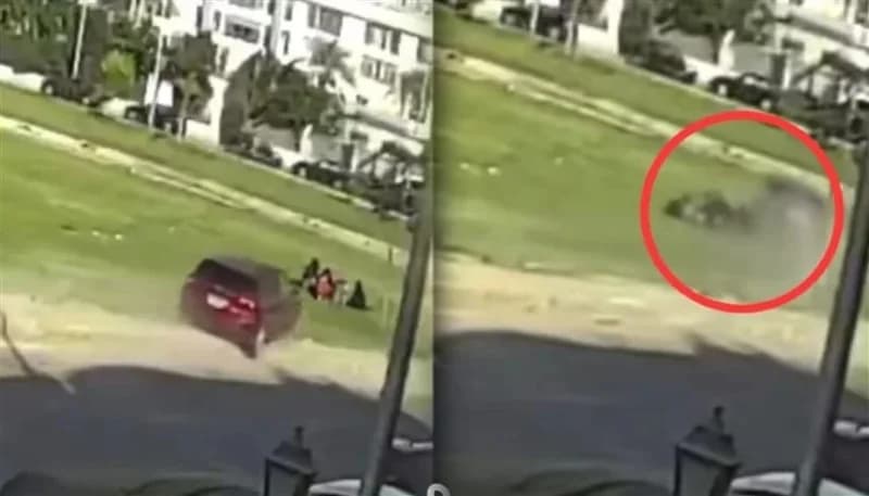 مشهد صادم لسيدة تدهس أربع عائلات خلال نزهة هادئة .. فيديو