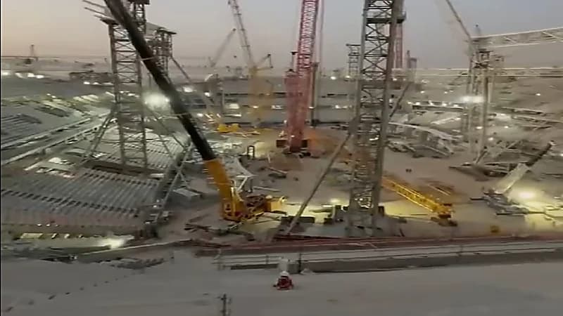 ملعب أرامكو يبرز معالمه بوضوح قبل افتتاحه في 2026 .. فيديو