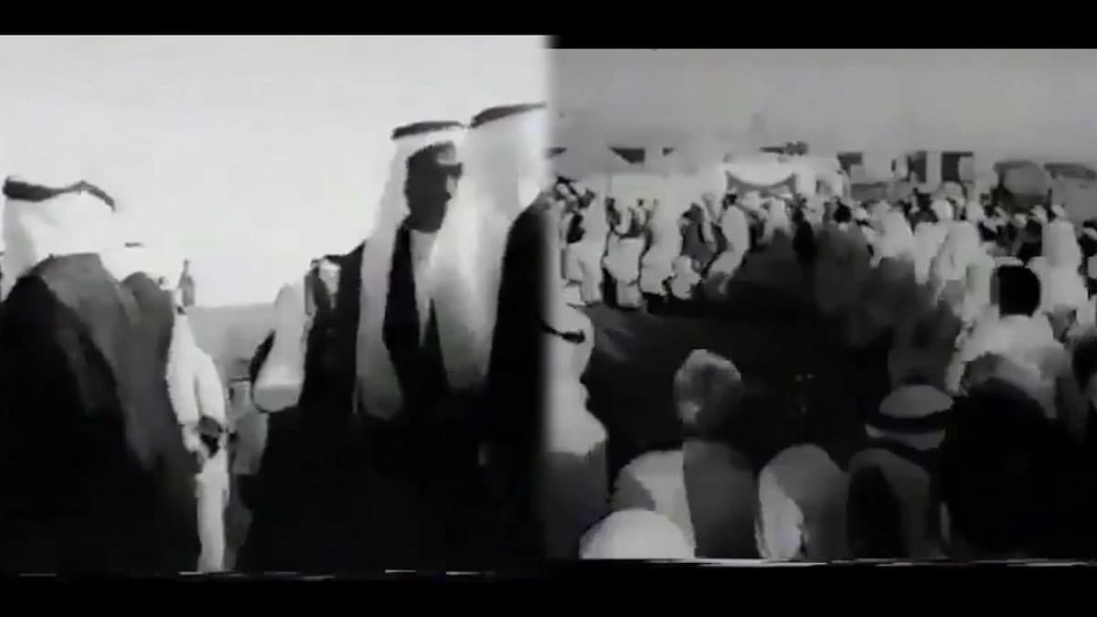 مقطع نادر يظهر لحظة وصول الملك سعود إلى أرض الوطن قبل 66 سنة