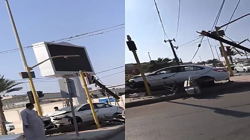 شاهد.. حادث لسيارة تقودها امرأة في القنفذة