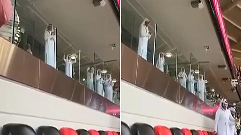 شاهد .. فرحة أمير قطر بعد فوز المنتخب الإيراني
