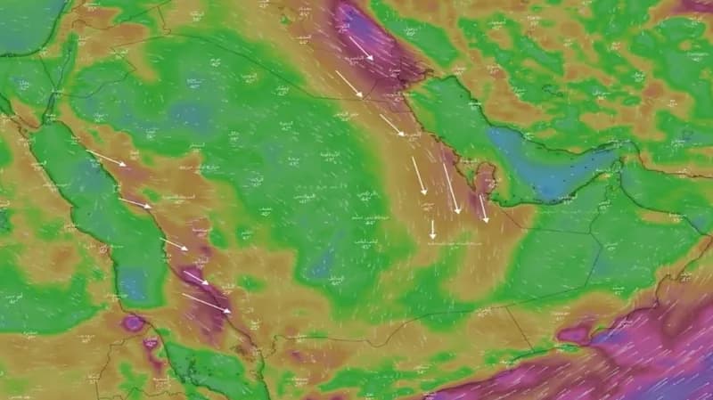 المسند يتوقع نشاط في الرياح السطحية الحارة