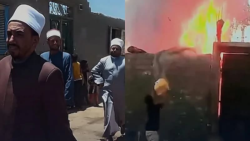 نيران مجهولة تلتهم منازل قرية مصرية والأهالي: الجن وراء الحريق والأزهر يتدخل .. فيديو
