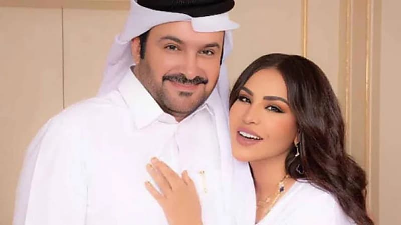 أحلام وزوجها في لحظة رومانسية.. فيديو