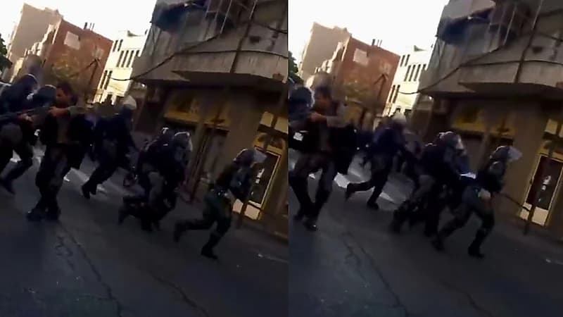 شاهد..إيرانيون عُزل يواجهون قوات الملالي بشجاعة