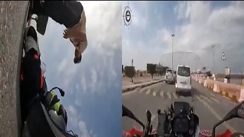 بالفيديو.. الرحال الإماراتي محمد الحمادي يوثق لحظة تعرضه لحادث بمنفذ الخفجي