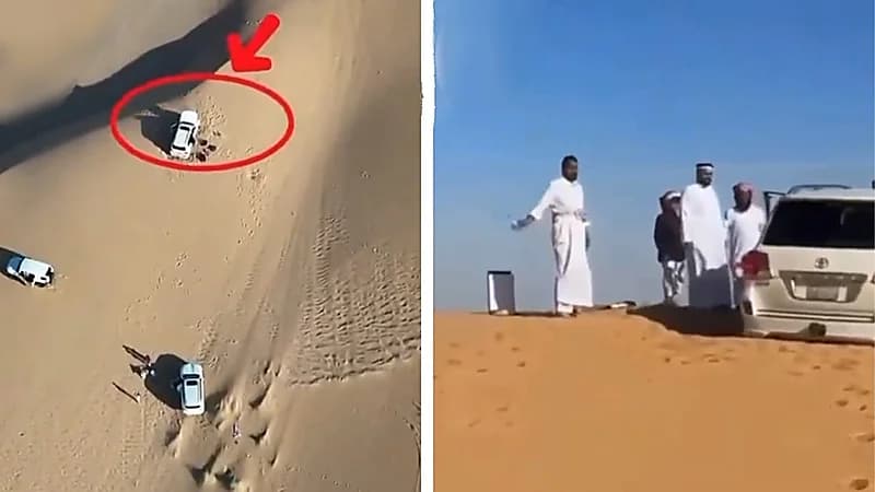 العثور على عائلة فُقدت في صحراء حلبان بعد 24 ساعة من اختفائها.. فيديو