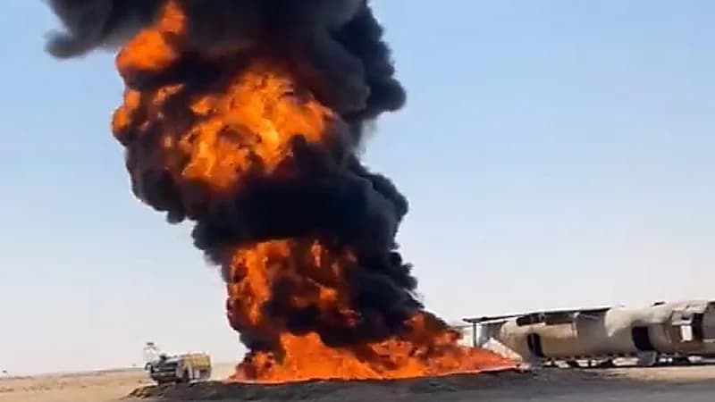 بالصور.. 10 وفيات في حادث طائرة "فرضية" بمطار الجوف