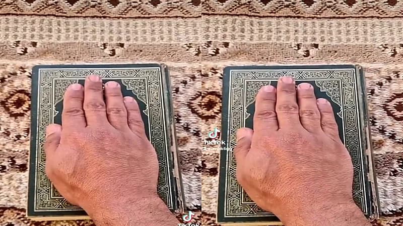 فيديو غريب لشخص يقسم على القرآن أنه سيظل "عزوبي" للأبد