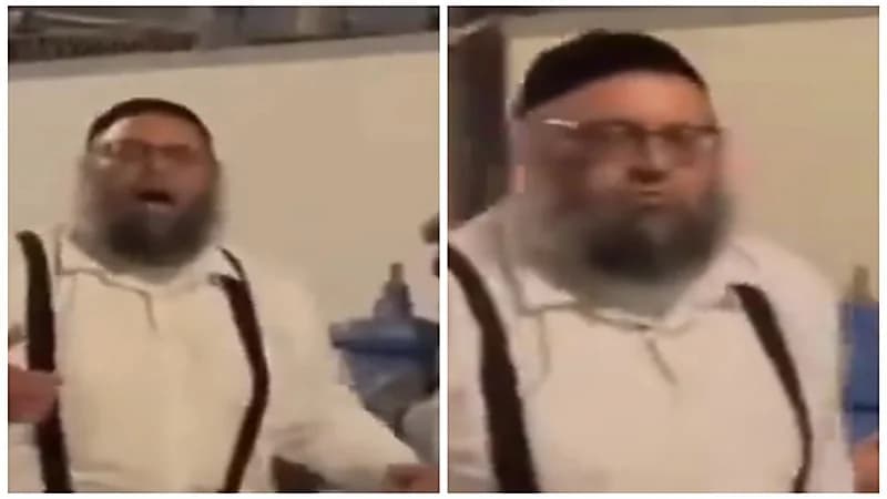 يهودي يرفع الآذان من شدة الخوف بعد الغزو على غزة .. فيديو