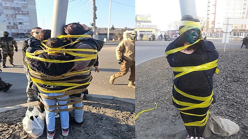 فيديو وصور..جلد الأوكرانيات في الشوارع يفضح ازدواجية الغرب