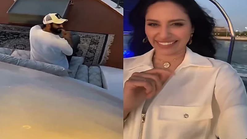 إلهام علي توثق ردة فعل زوجها خالد بعد تشغيل أغنيتهم المفضلة في اليخت.. فيديو