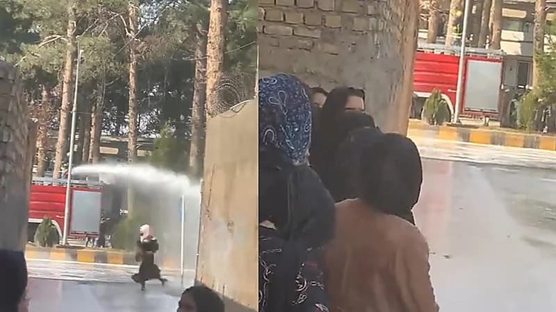 طالبان تفض تظاهرة نسائية بخراطيم المياه وأغصان الأشجار